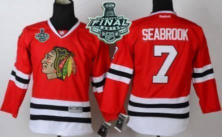 Youth Chicago Blackhawks #7 Brent Seabrook 2015 Stanley Cup Red Jersey