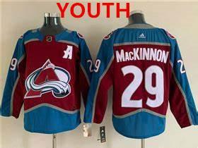 Youth Colorado Avalanche #29 Nathan Mackinnon With A Ptach Burgundy Stitched Jersey