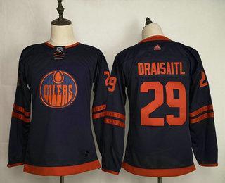 Youth Edmonton Oilers #29 Leon Draisaitl Navy Blue 50Th Anniversary Adidas Stitched NHL Jersey