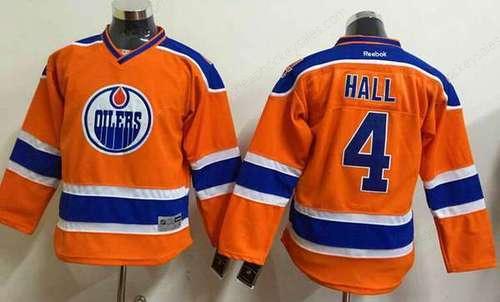 Youth Edmonton Oilers #4 Taylor Hall 2015 Orange Jersey