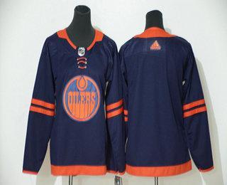 Youth Edmonton Oilers Blank Navy Blue 50Th Anniversary Adidas Stitched NHL Jersey