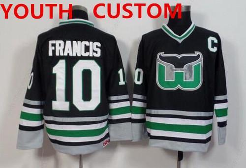 Youth Hartford Whalers Men’s Customized Black Throwback Jersey
