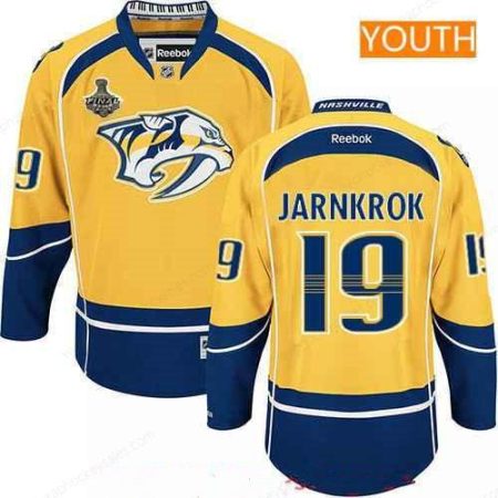 Youth Nashville Predators #19 Calle Jarnkrok Yellow 2017 Stanley Cup Finals Patch Stitched NHL Reebok Hockey Jersey