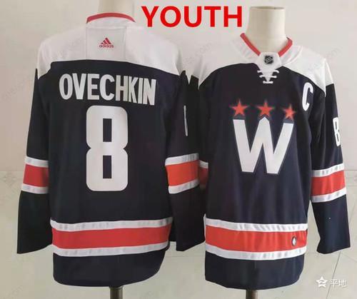 Youth Washington Capitals #8 Alex Ovechkin New Navy Blue Adidas Stitched NHL Jersey